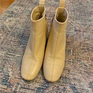 Cream Ankle Boots for Women